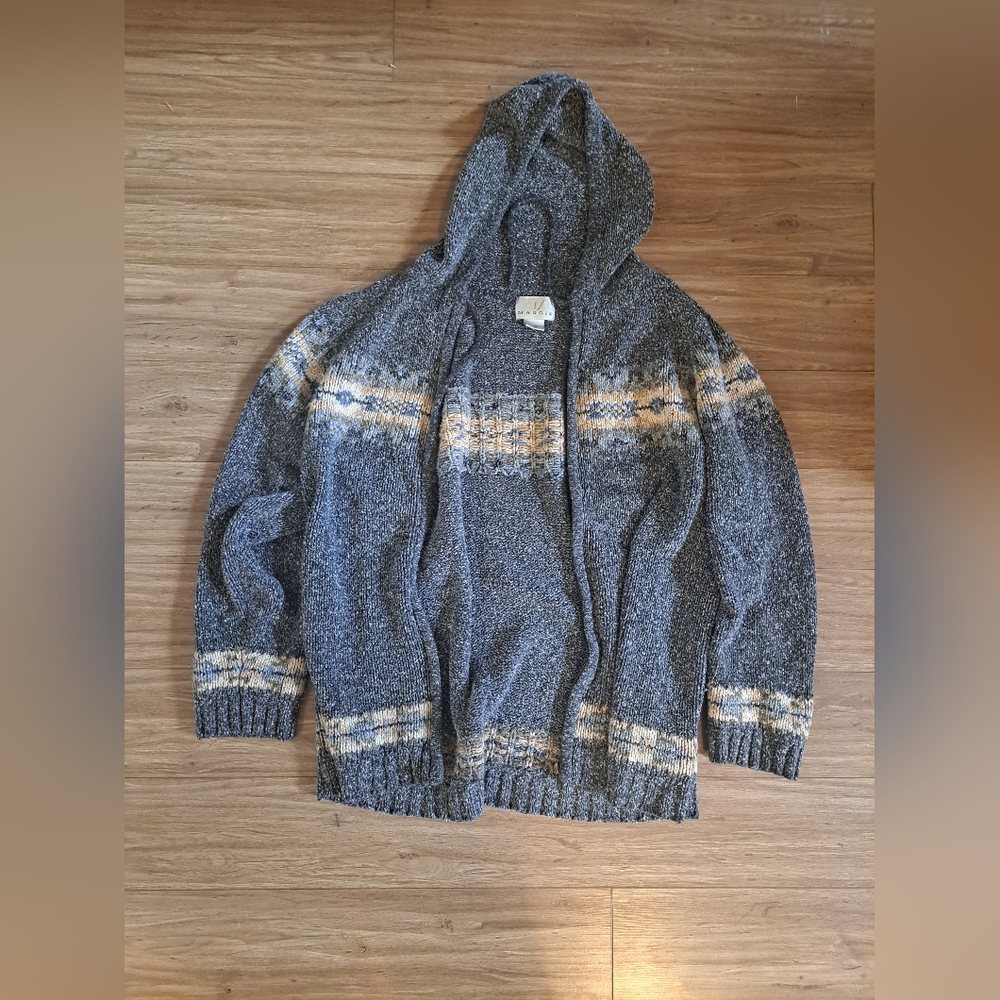Knit style zip up hoodie